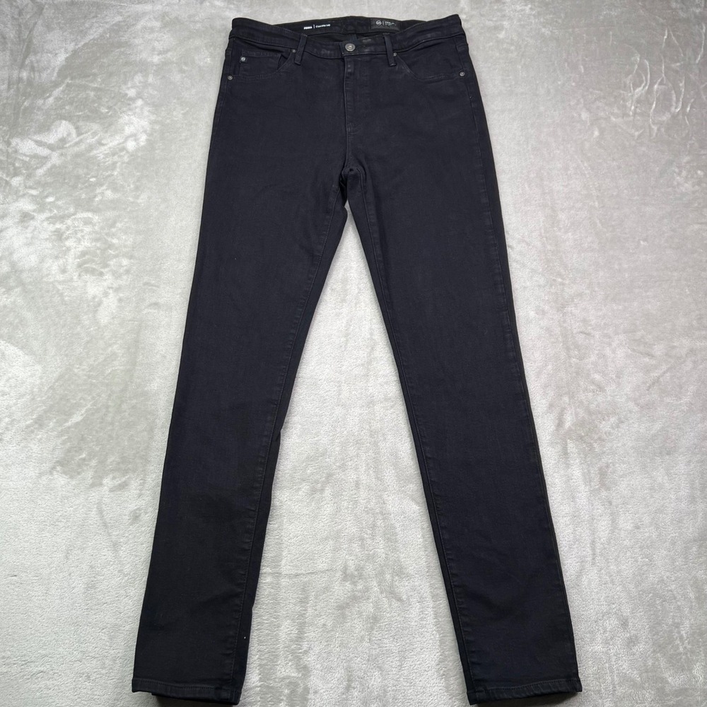 AG Adriano Goldschmied Prima Jeans Womens 30 Black Solid Stretch Cigarette Leg
